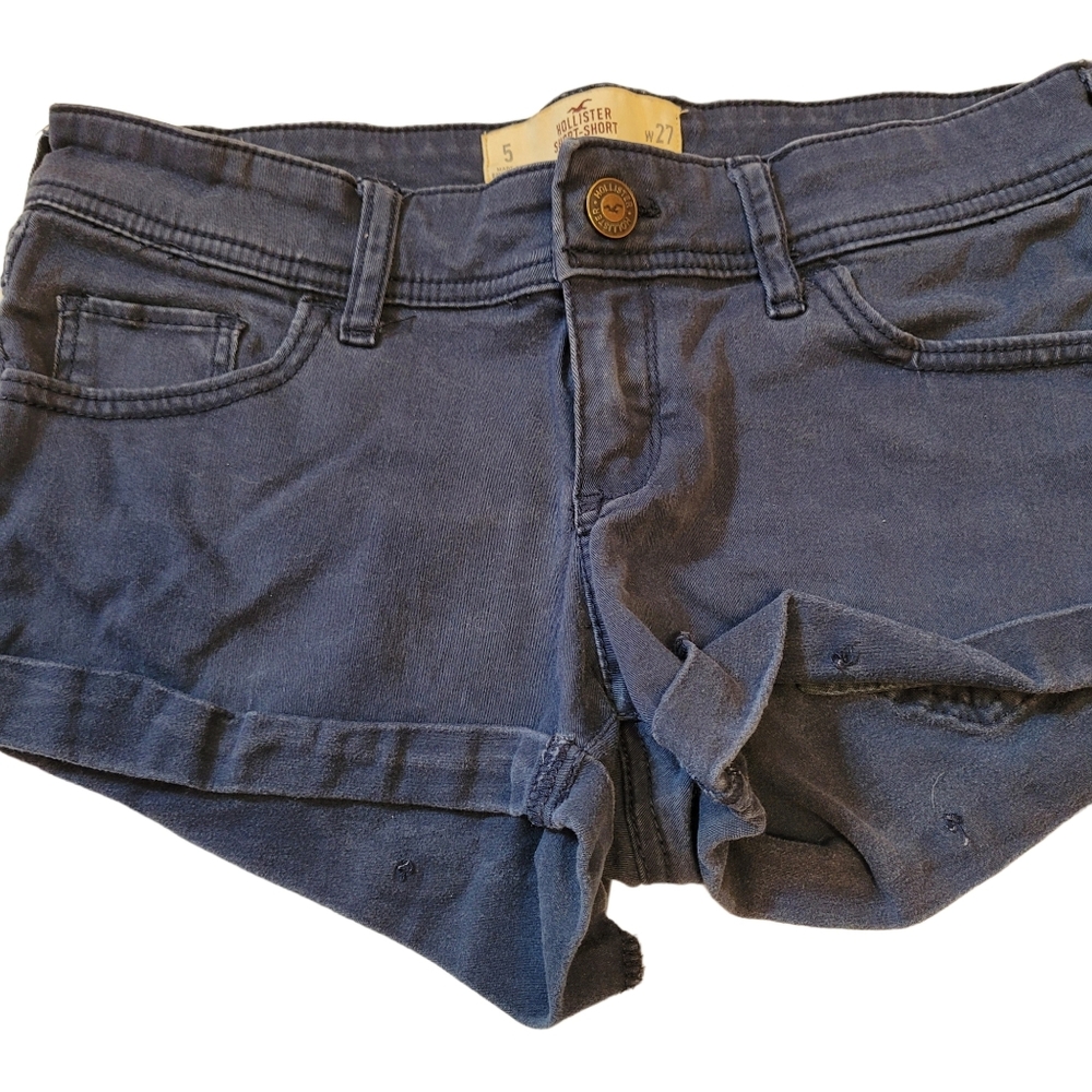 Hollister Short-Short Low Rise Shorts Size 5 Waist 27 Blue Juniors